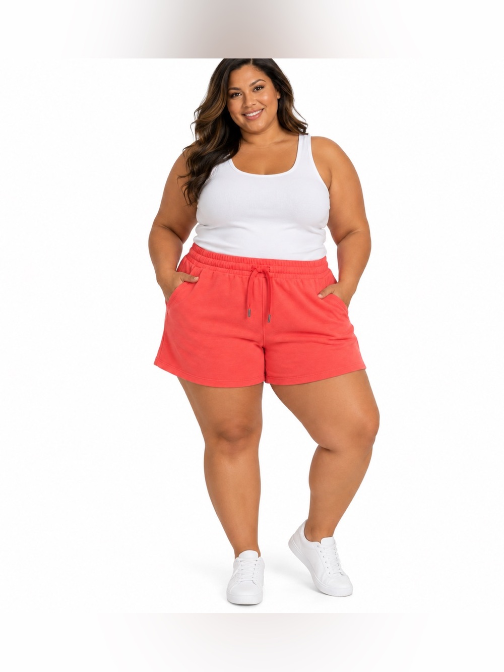 Lane Bryant 4X Coral Pink Pull-On Knit Shorts NWT